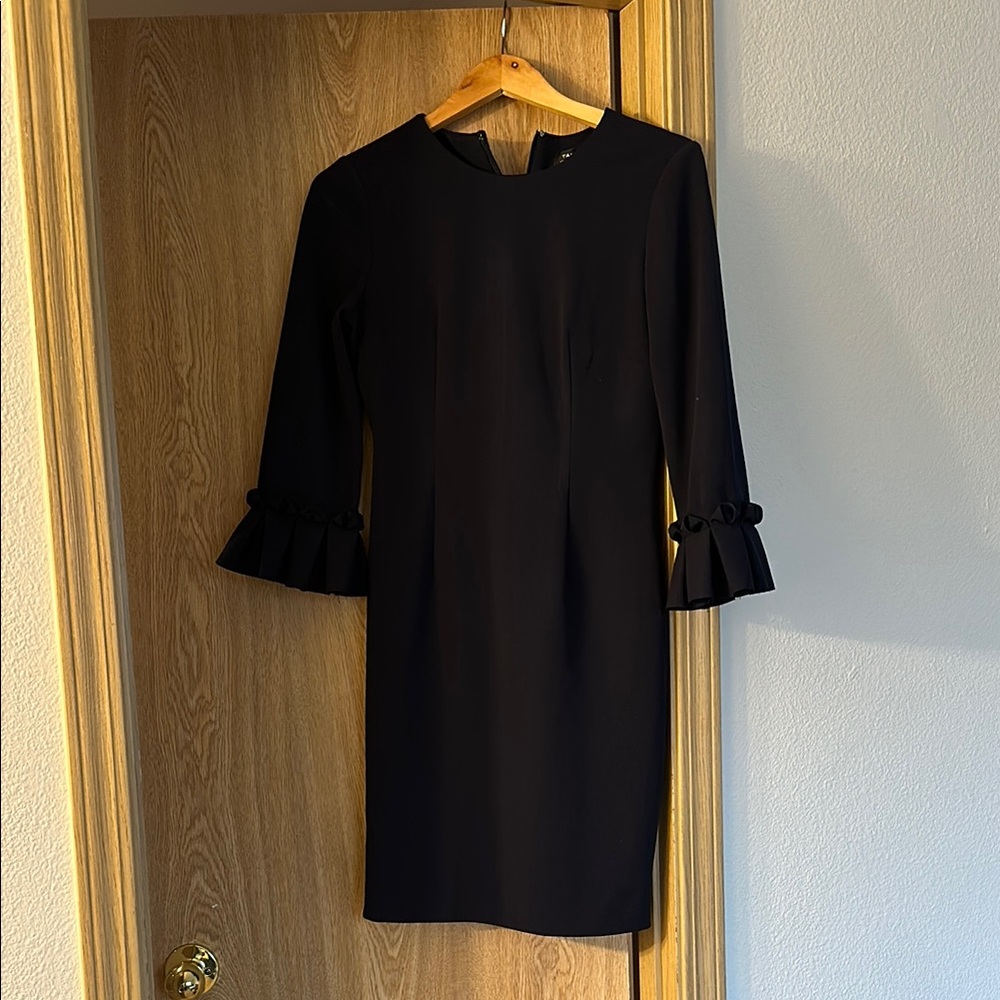 Elegant Black Dress with Ruffle Sleeves